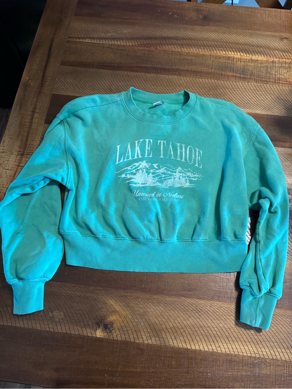 Old Navy Teal Lake Tahoe Graphic Crewneck Sweatshirt